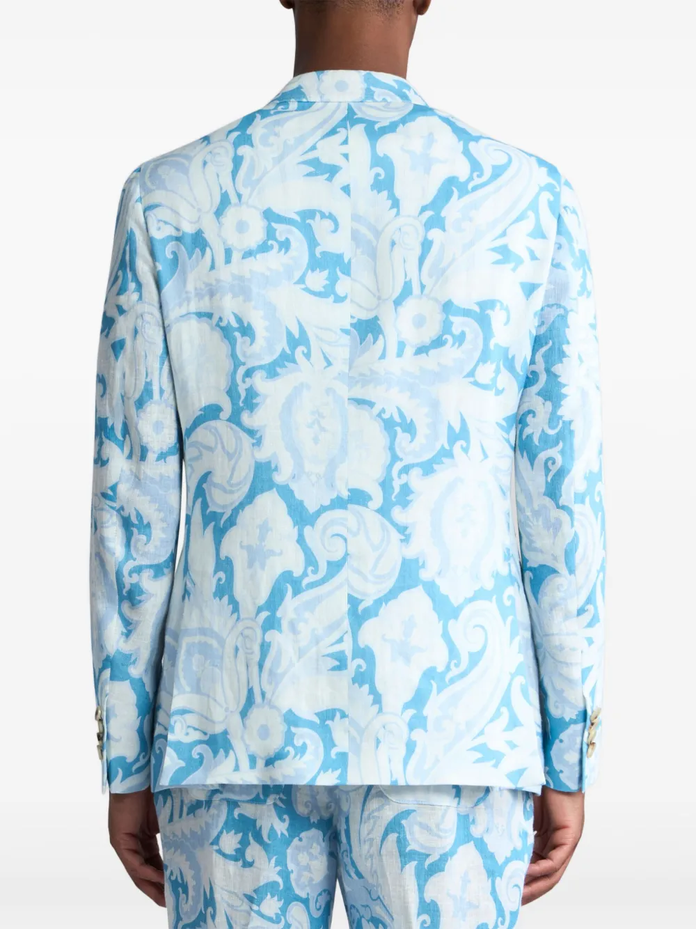 ETRO Blazer met bloemenjacquard Blauw