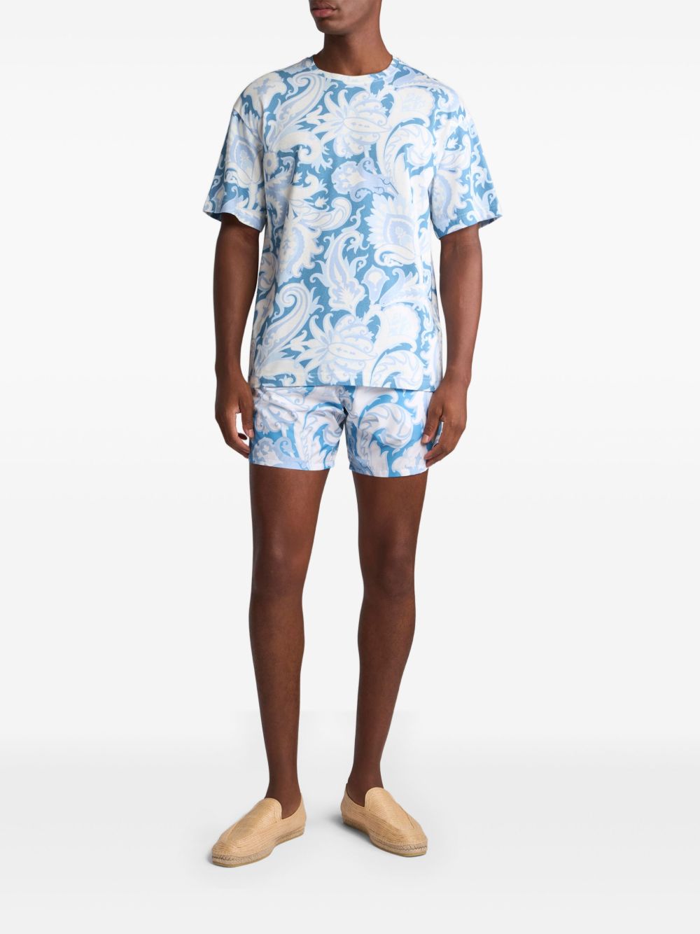 ETRO floral-print swim shorts - Blauw