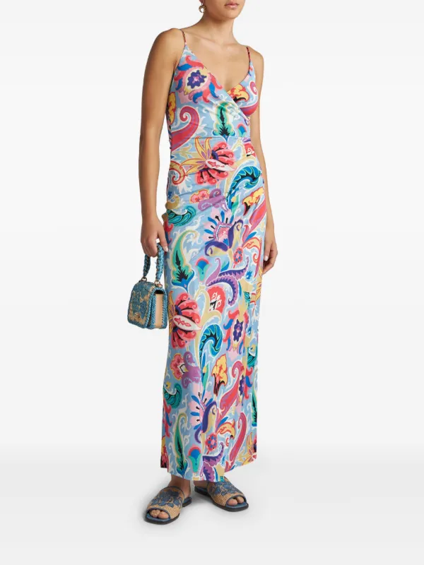 【ETRO】フローラル ジャカード ロングドレス ETRO フローラル ロングドレス | ブルー | FARFETCH JP