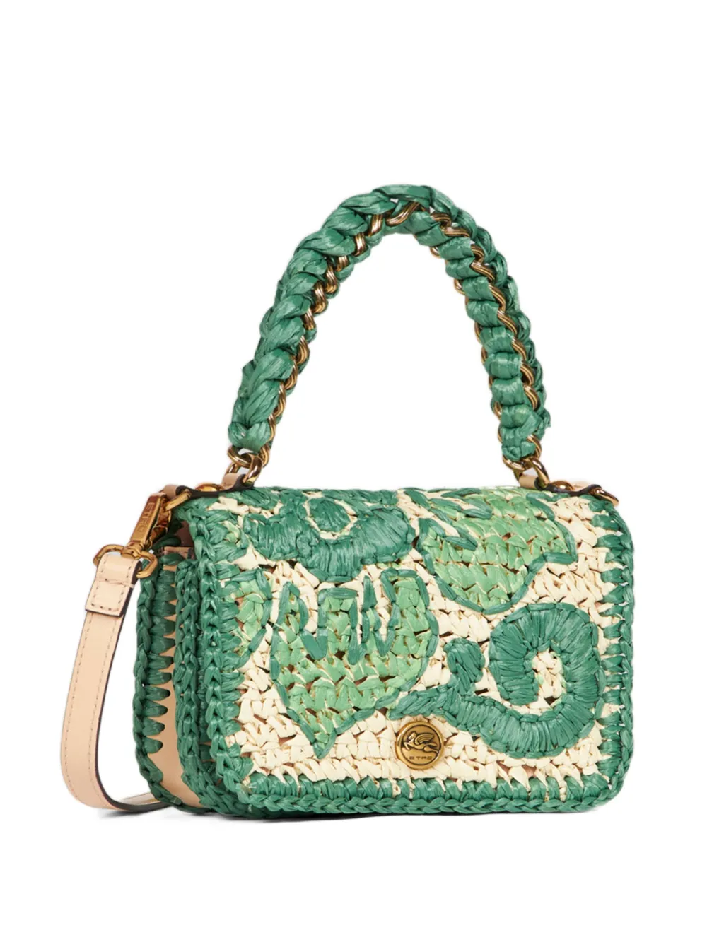 ショルダーバッグ ETRO SS23 PERFORATED RAFFIA SHOULDER BAG (1P010_90240800) BEIGE Etro PERFORATED RAFFIA SHOULDER BAG (1P010) – LOZURI®