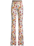 ETRO paisley-macramé flared trousers - White