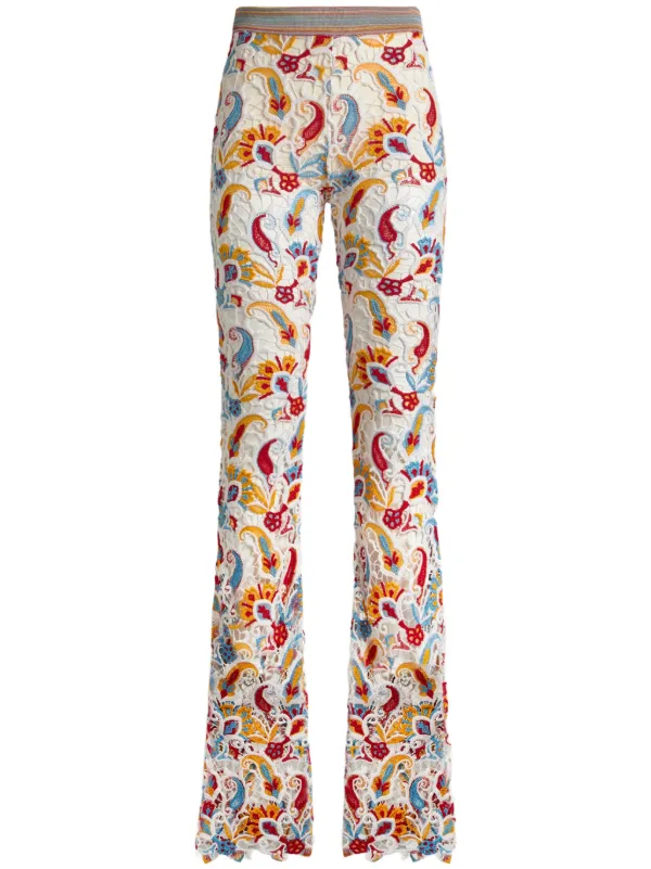 【Etro】ペイズリー high-riseフレアパンツ Paisley high-rise flared pants in blue - Etro | Mytheresa