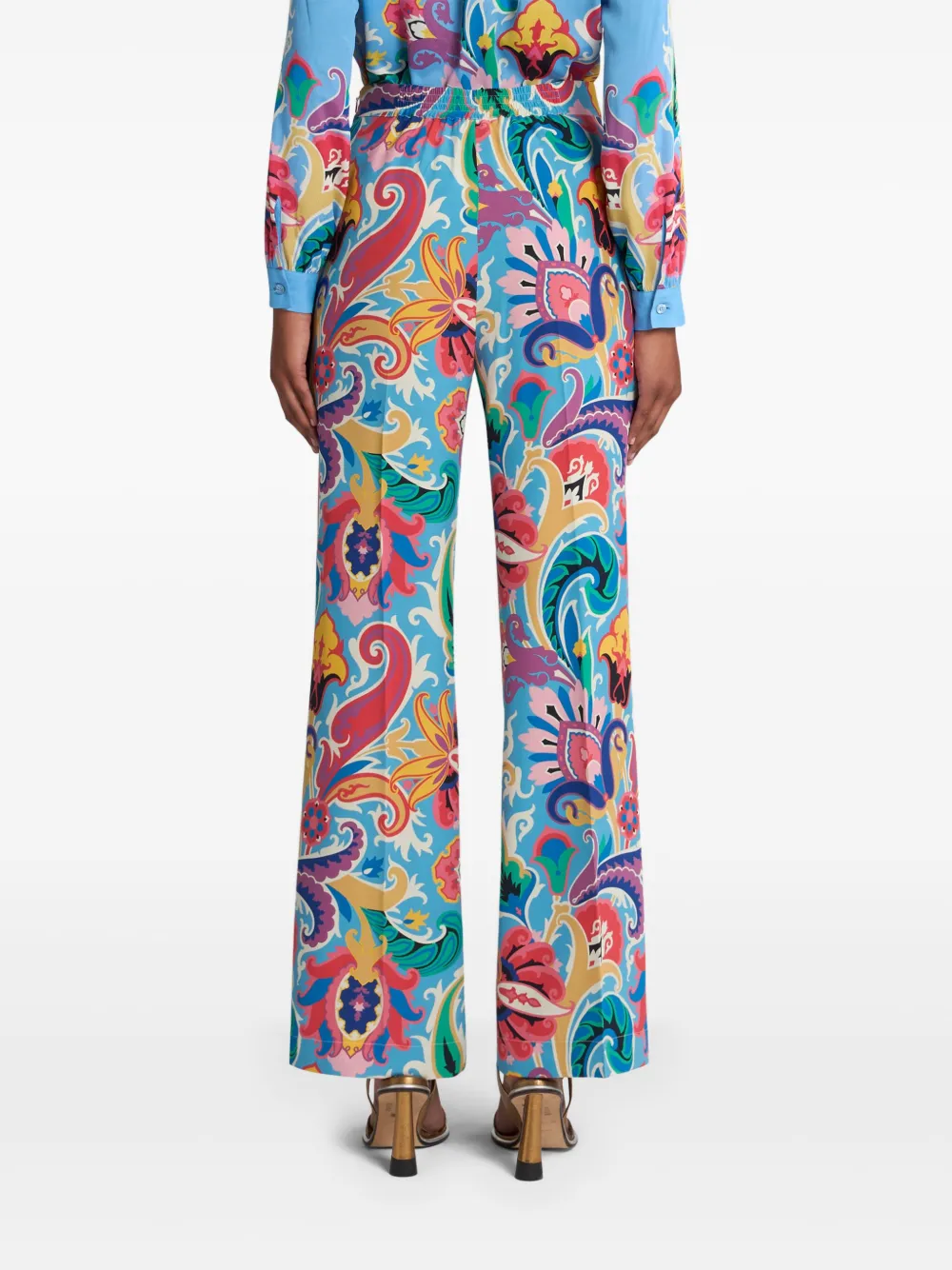 ETRO Palazzo broek met bloemenprint Blauw