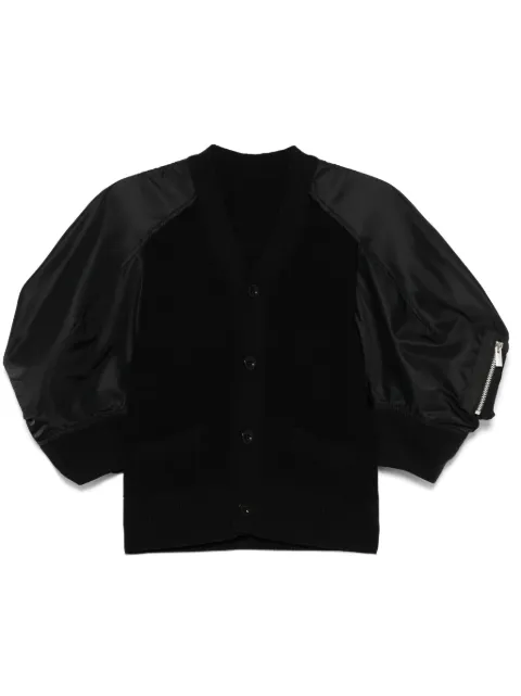 sacai cárdigan con mangas farol