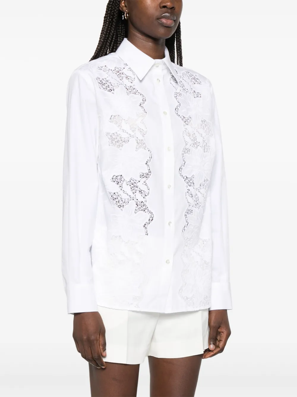 P.a.r.o.s.h White Cotton Shirt With Classic Collar In White