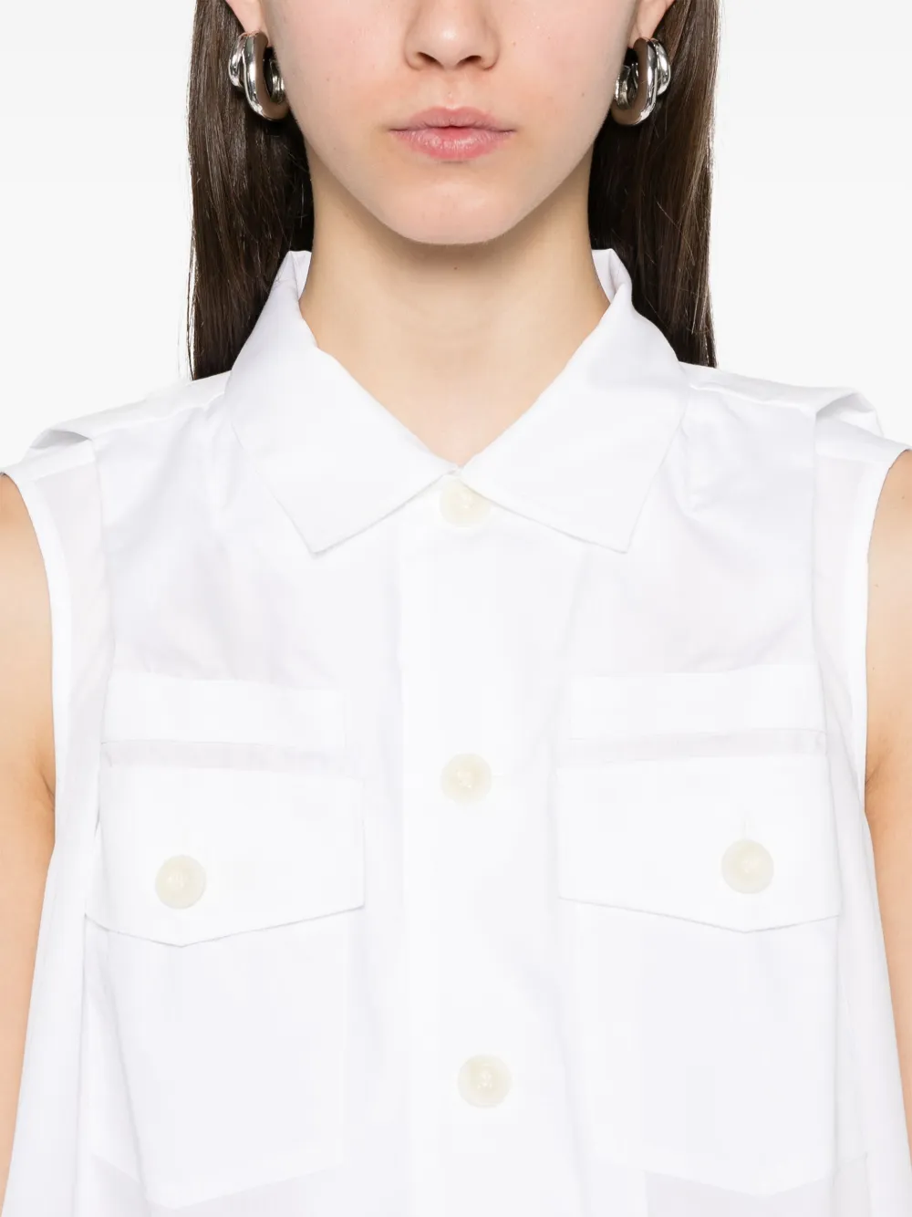 sacai Mouwloos blouse Wit
