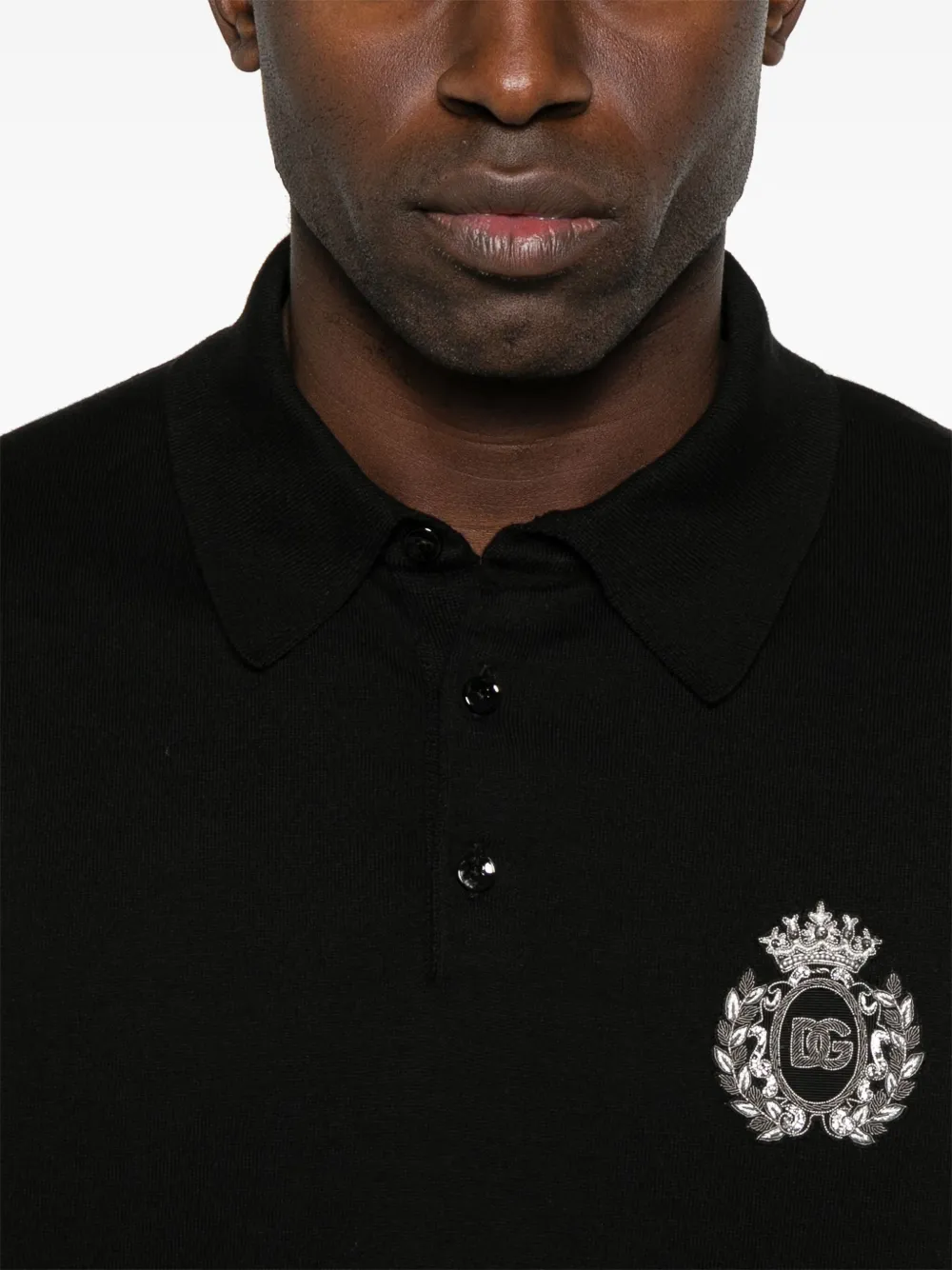 Dolce & Gabbana Poloshirt met geborduurd logo Zwart
