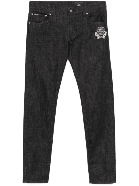 Dolce & Gabbana logo-patch skinny jeans 
