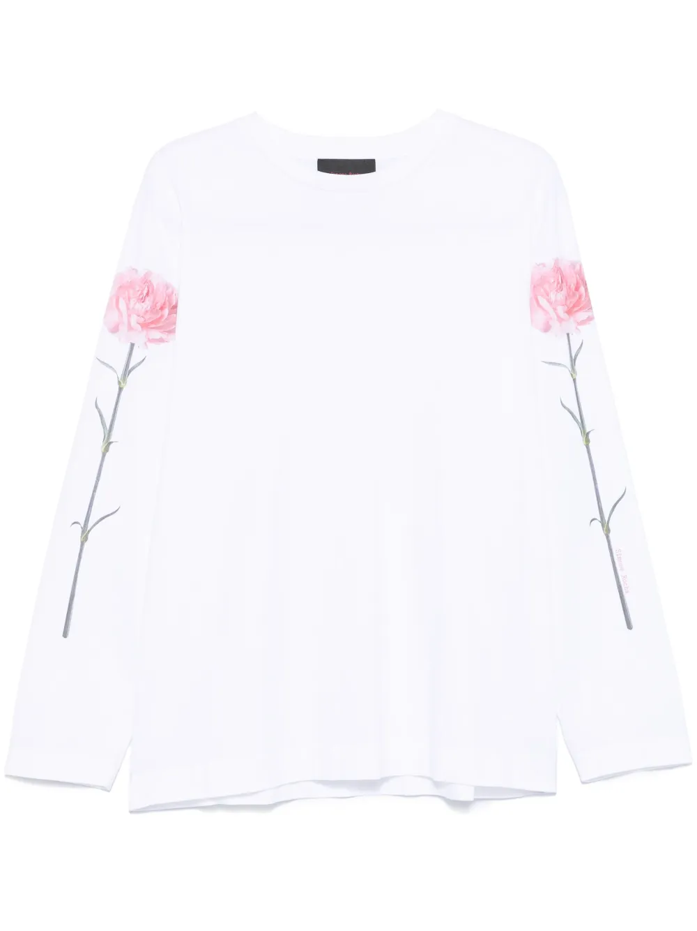 carnation-print T-shirt