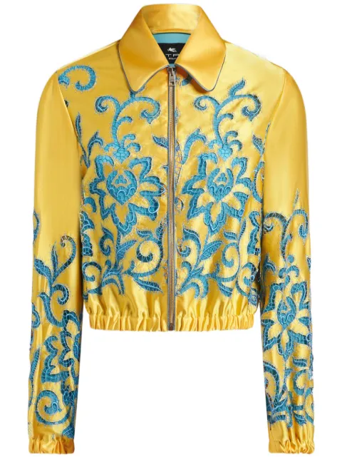 ETRO جاكيت بومبر قصير بنقش مطرزة