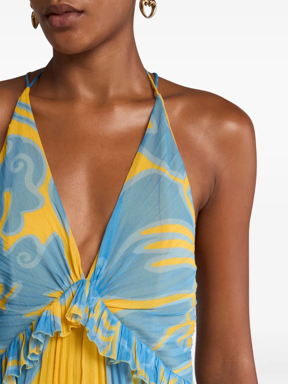 ETRO Jurk met ruches Blauw