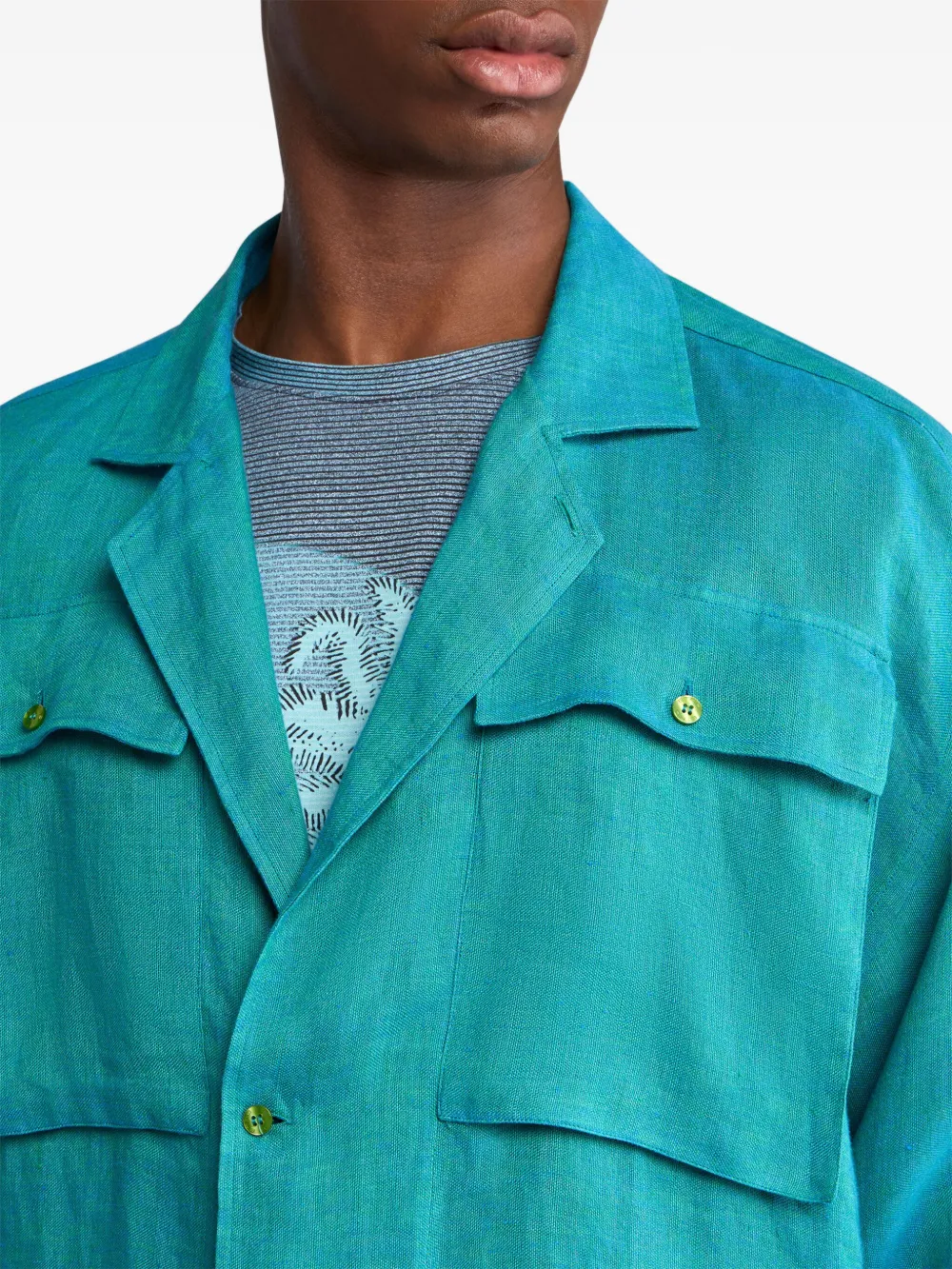 ETRO Linnen overhemd Blauw