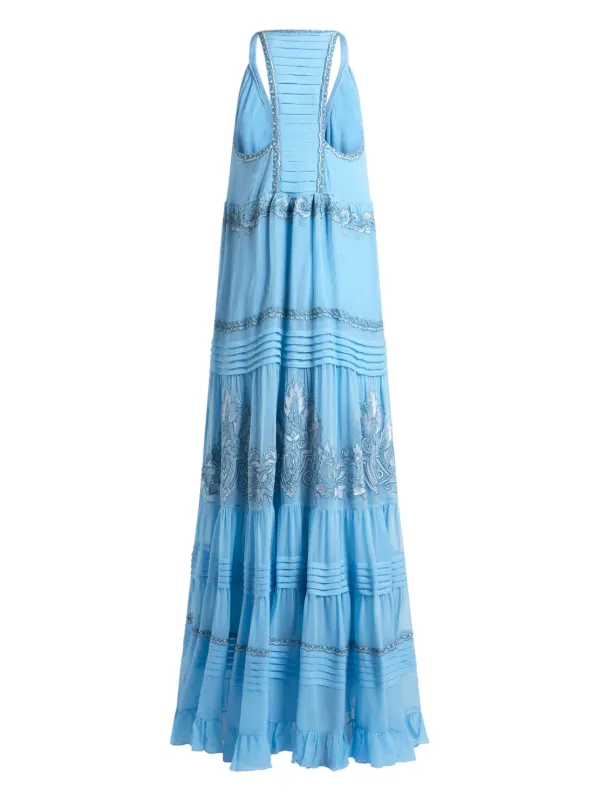 etro ruffled embroidered dress Etro Paisley Cotton 3/4-Sleeve Maxi Shirtdress, Women's, 42, Casual & Work Dresses Shirtdresses Button-Down Shirt Dresses