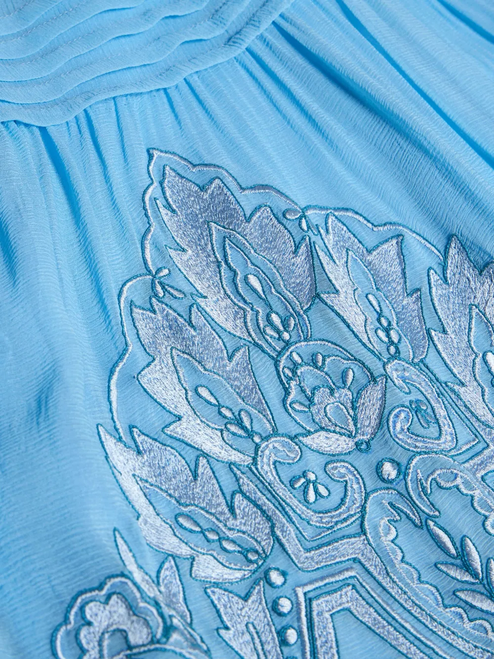 ETRO Jurk met geborduurde bloemen Blauw