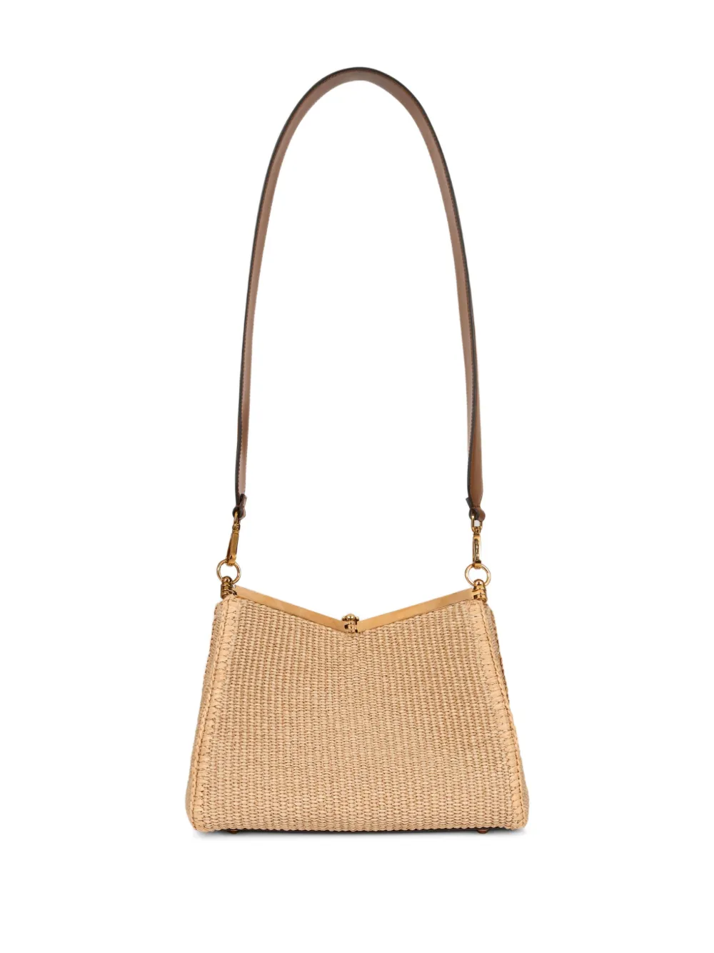 ETRO Vela raffia schoudertas Beige