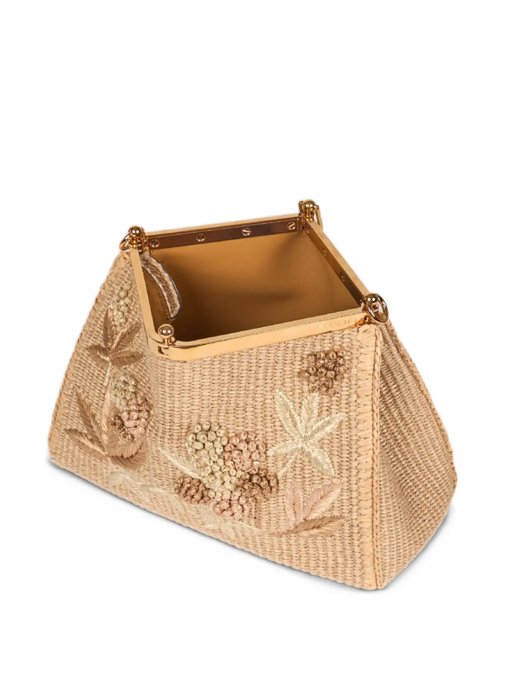 ETRO Vela raffia schoudertas Beige