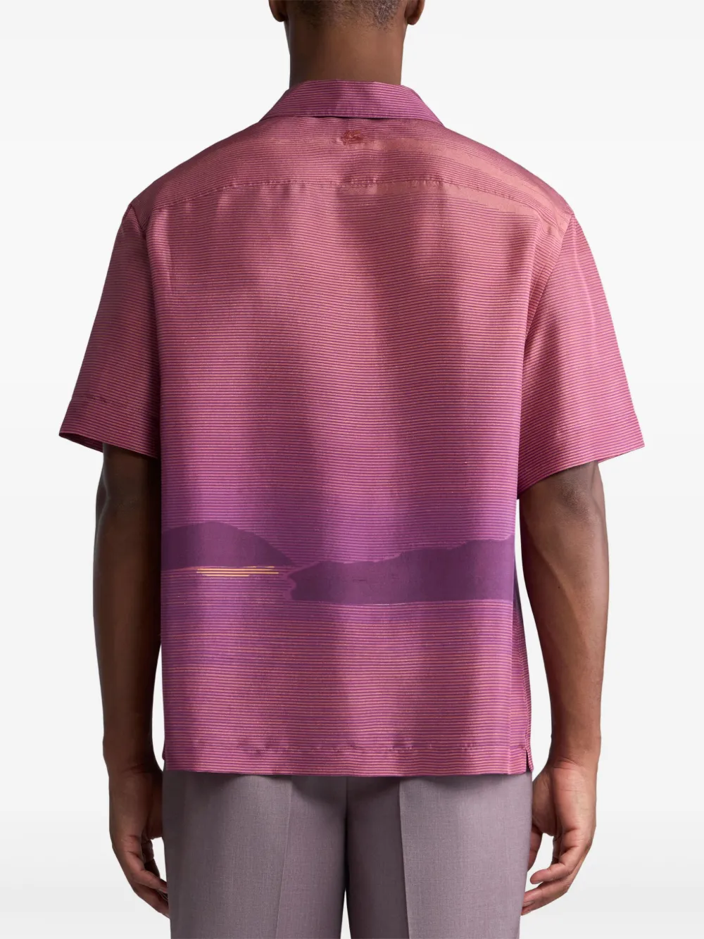 ETRO T-shirt met zonsondergangprint Roze