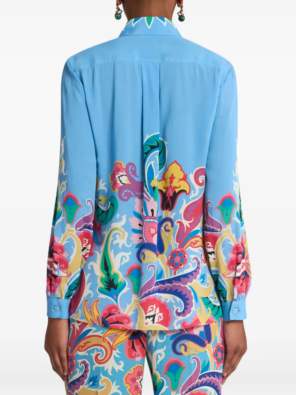 ETRO Overhemd met bloemenprint Blauw