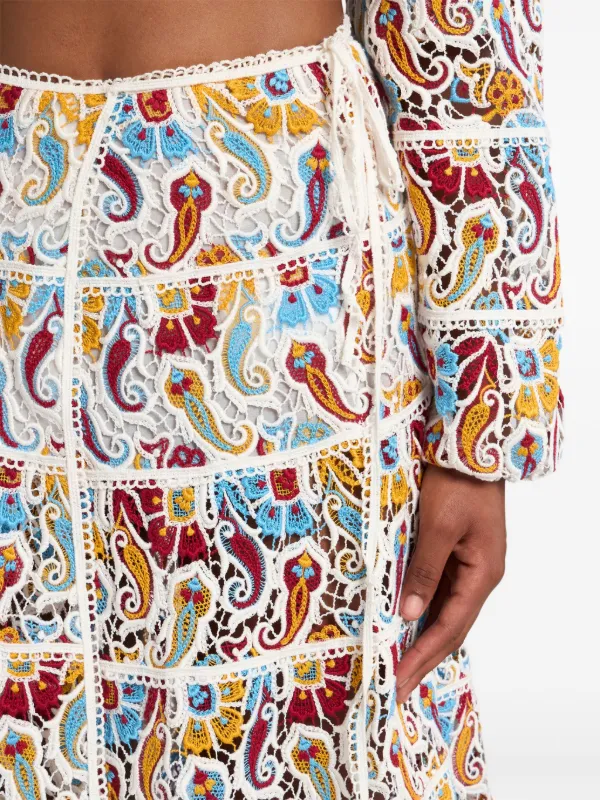 ETRO Gonna Midi Con Stampa Paisley | Bianco | FARFETCH IT