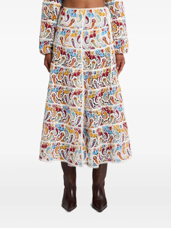 スカート Etro Gonna Midi Stampata Gonna midi a ruota in popeline di cotone con stampa Paisley