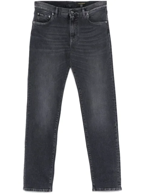 Dolce & Gabbana logo-embroidered skinny jeans 