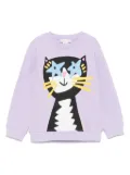 Stella McCartney Kids cat-print sweatshirt - Purple
