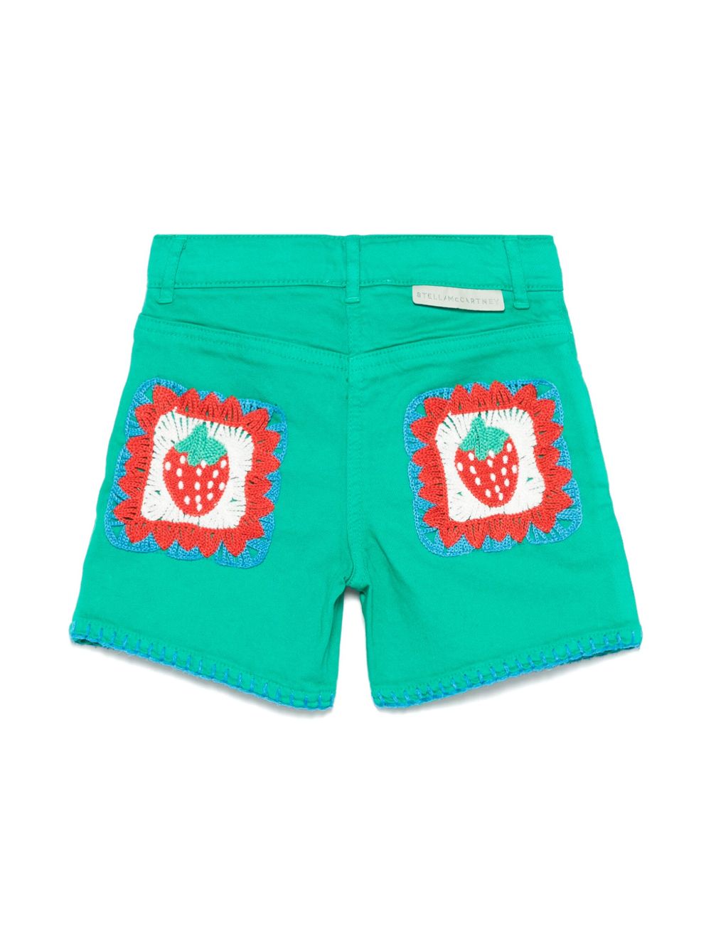 Stella McCartney Kids Spijkershorts met borduurwerk - Groen