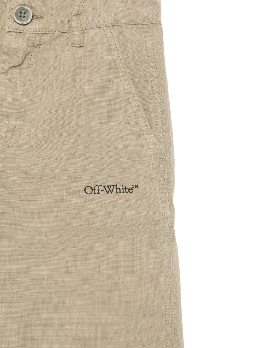 Off-White Kids Shorts met logoprint Groen