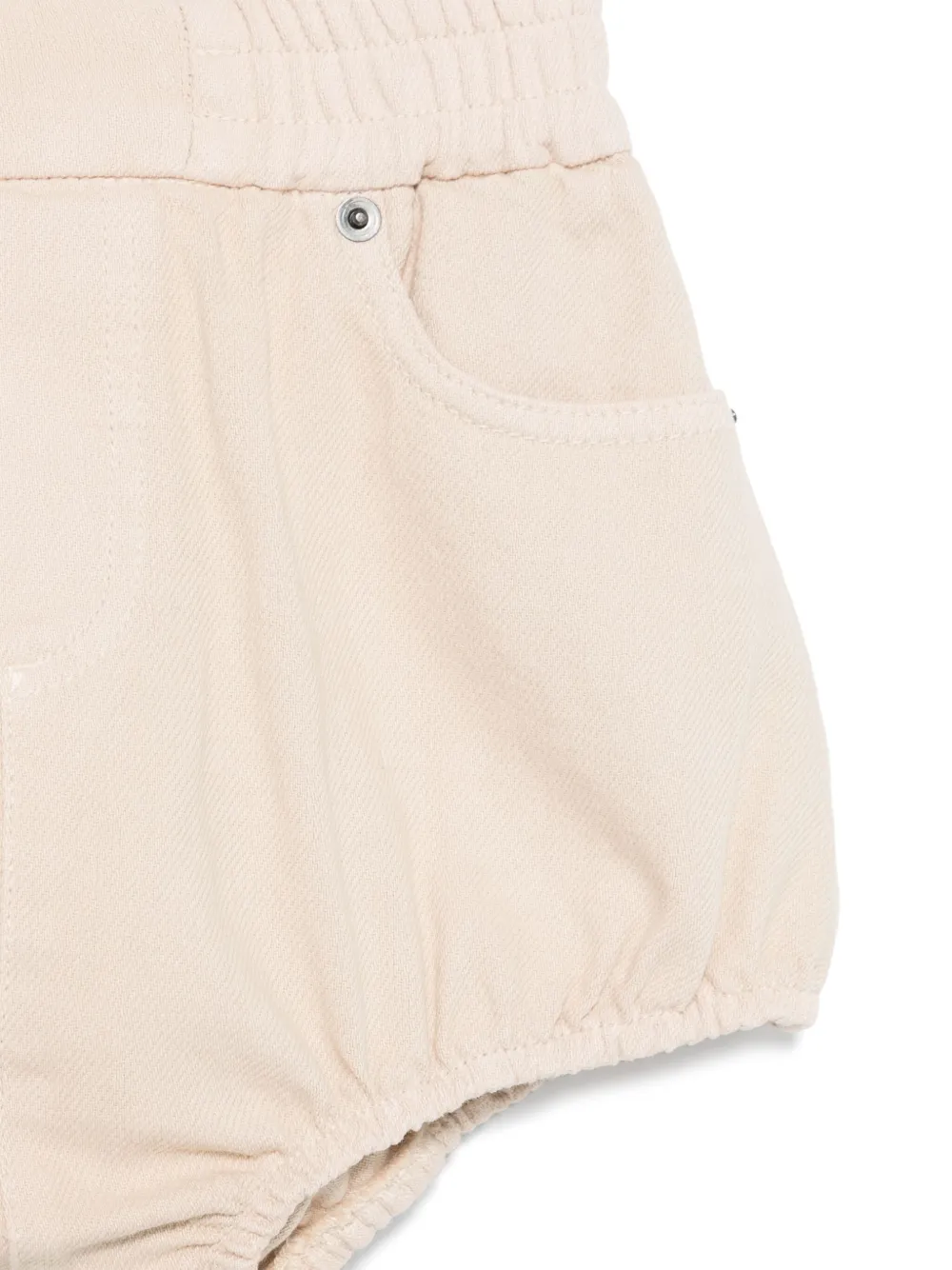 Douuod Kids Shorts met geborduurd logo Beige