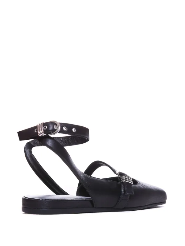 ヴィック・マティ フラットシューズ Vic Matie レザー フラットシューズ | ブラック | FARFETCH JP