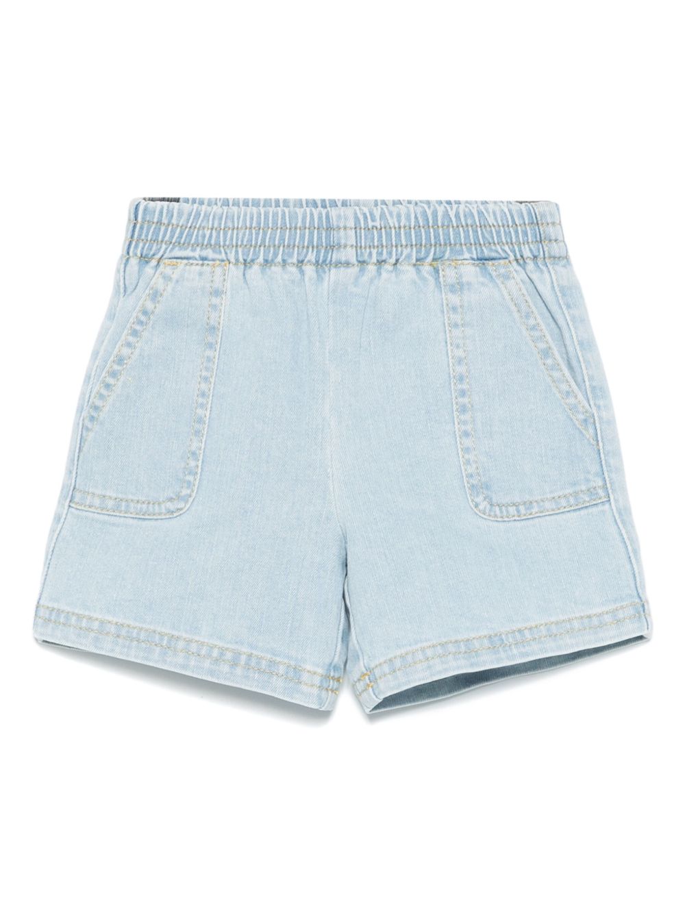 ETRO KIDS Pegaso-motif denim shorts - Blue