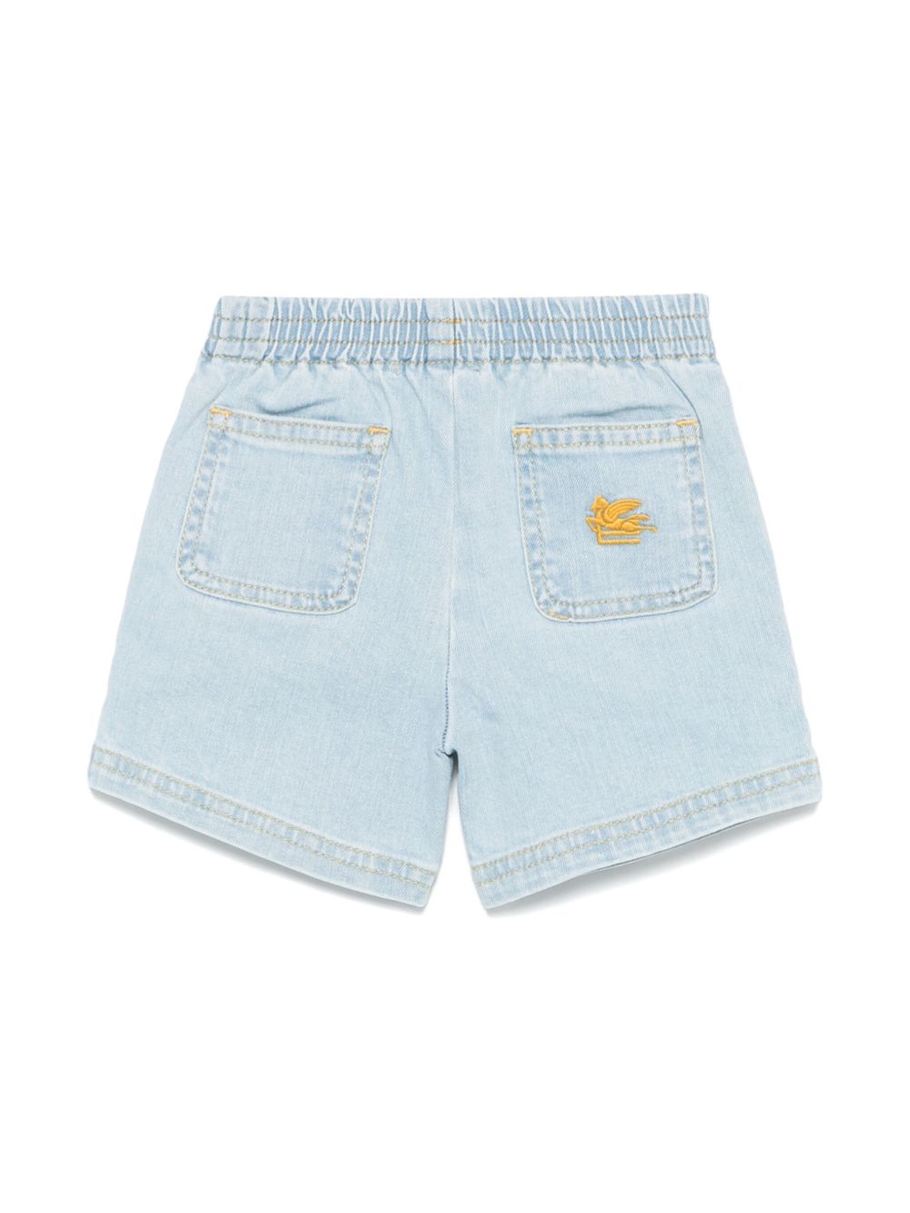 ETRO KIDS Pegaso-motif denim shorts - Blue