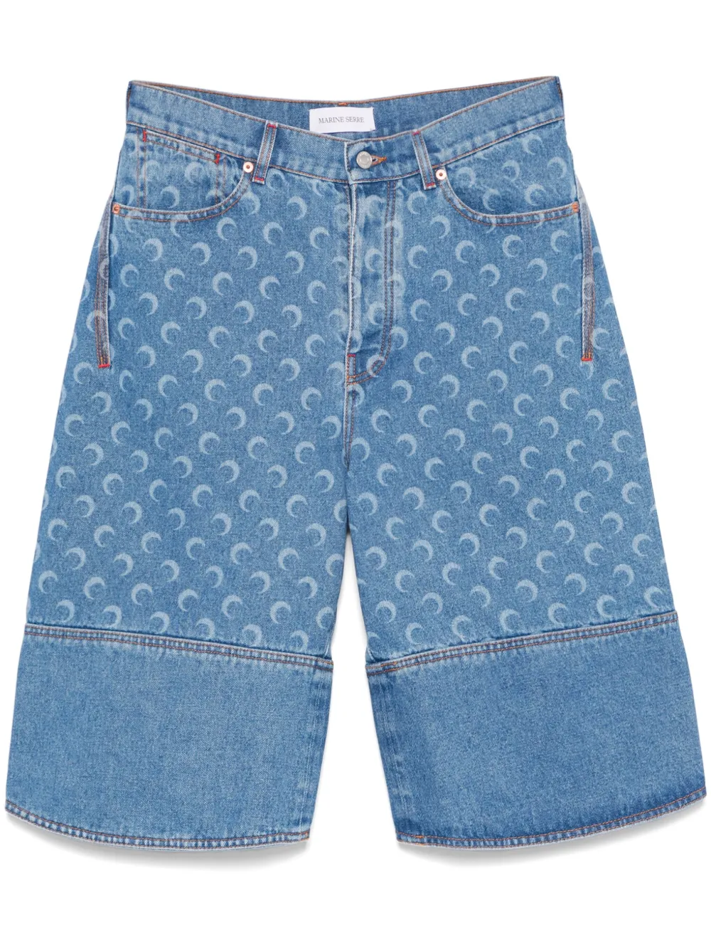 Marine Serre Moonogram-pattern shorts | Blue | Image 1