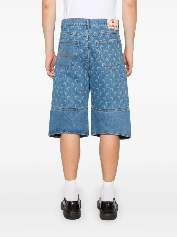 Marine Serre Moonogram-pattern Shorts | Blue | FARFETCH