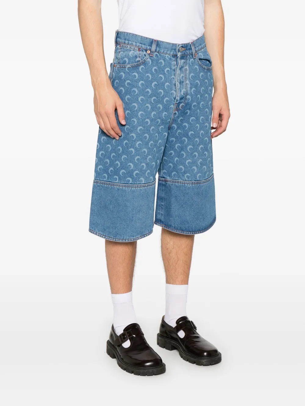 Marine Serre Moonogram-pattern shorts