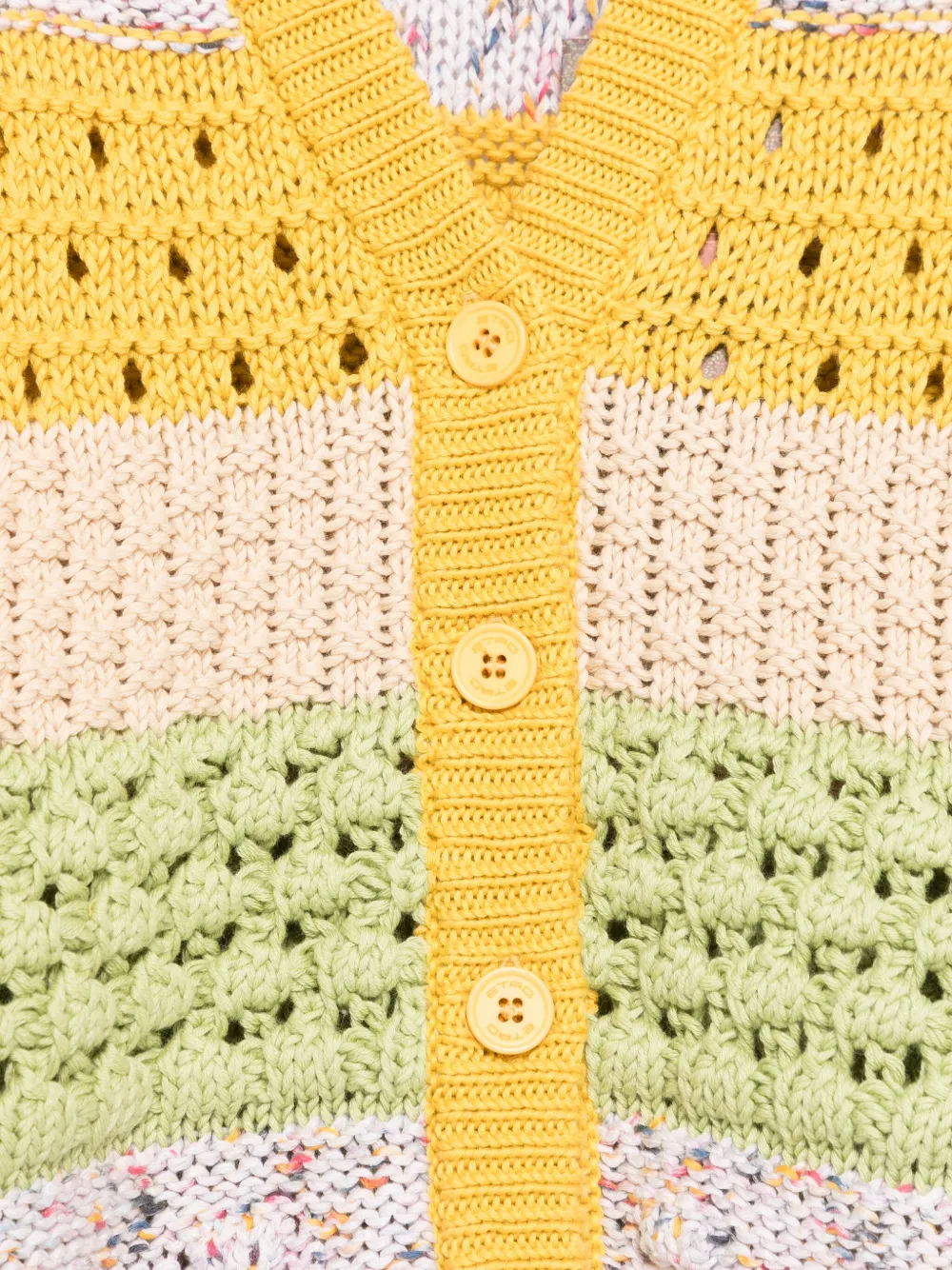 ETRO KIDS Opengebreid vest Geel