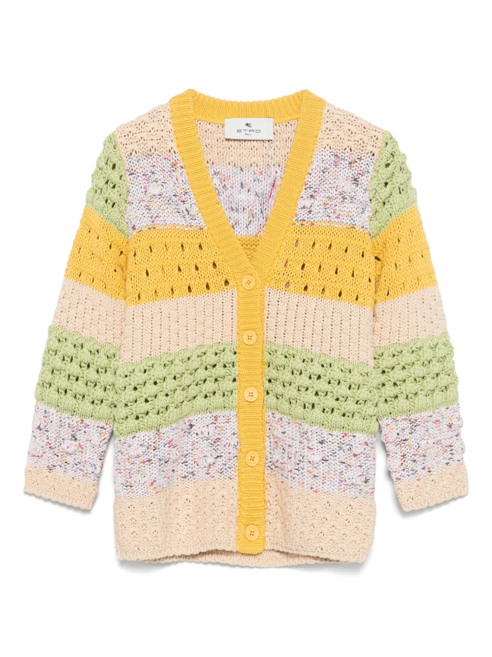 ETRO KIDS Opengebreid vest Geel