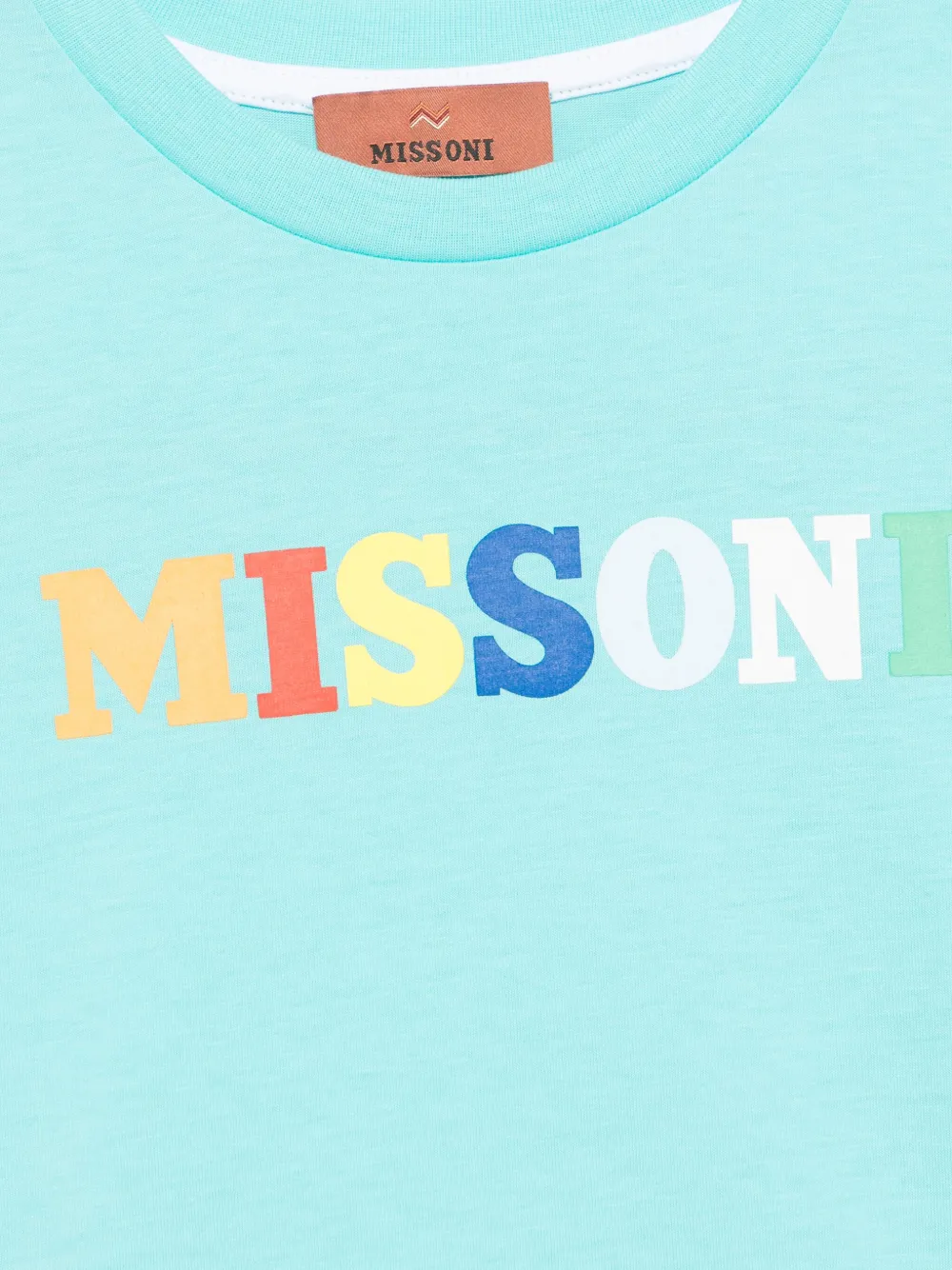 Missoni Kids T-shirt met logoprint Blauw