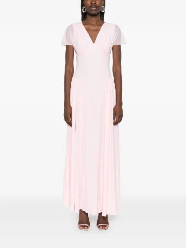 tadashi shoji v neck lace dress Windsor Sleeveless V-Neck Lace Gown