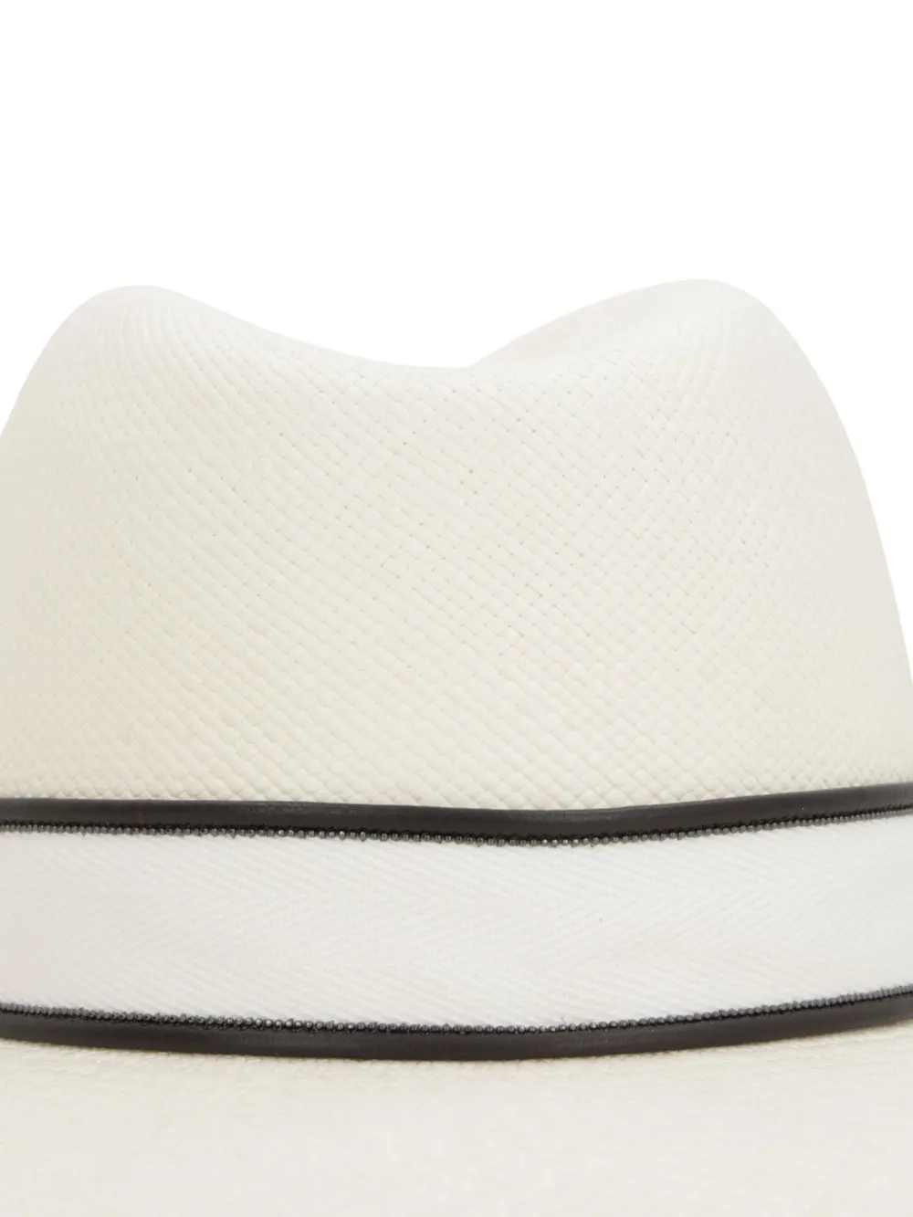 Brunello Cucinelli Rieten fedora Wit