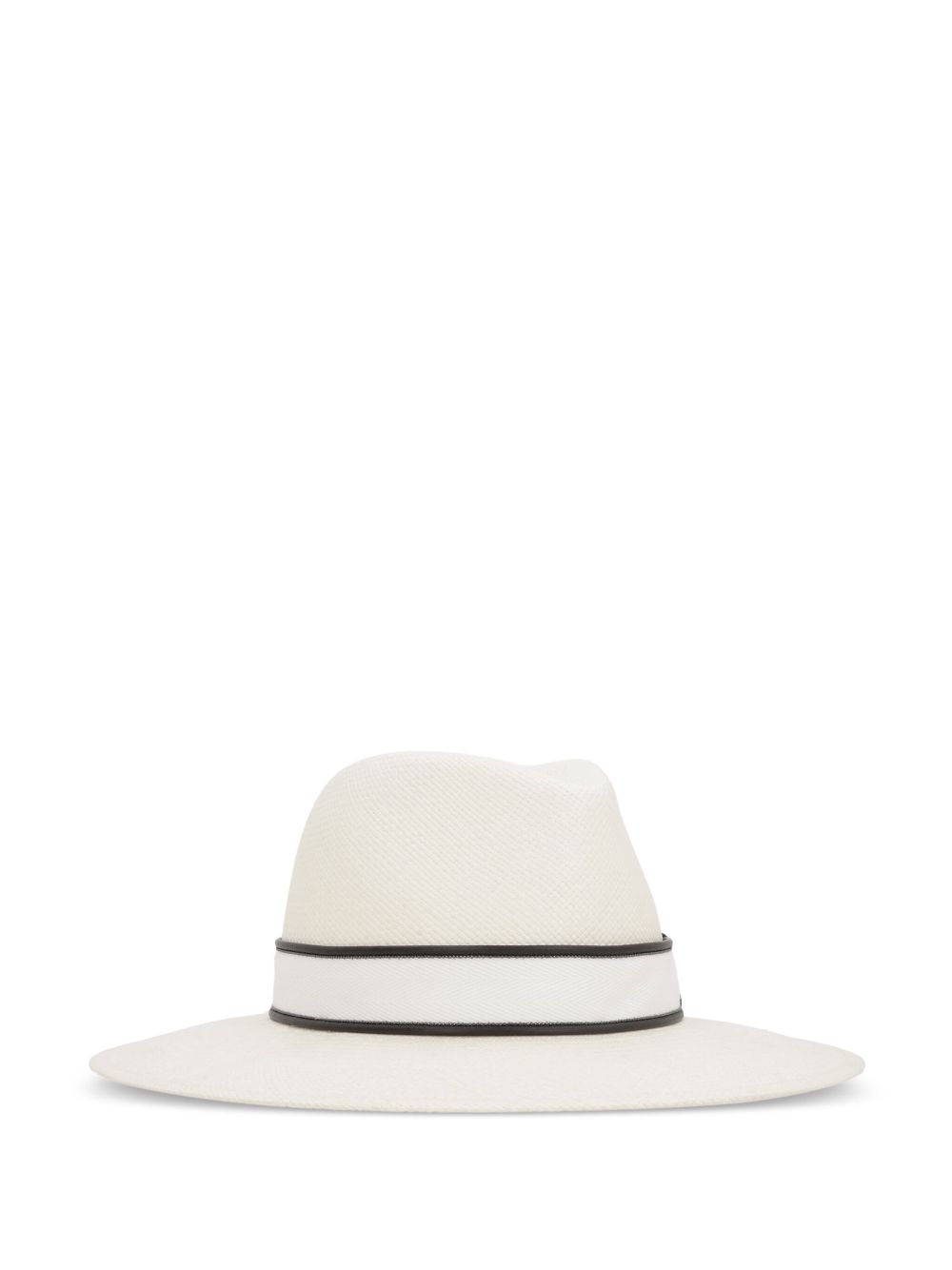 Brunello Cucinelli straw fedora hat - Wit