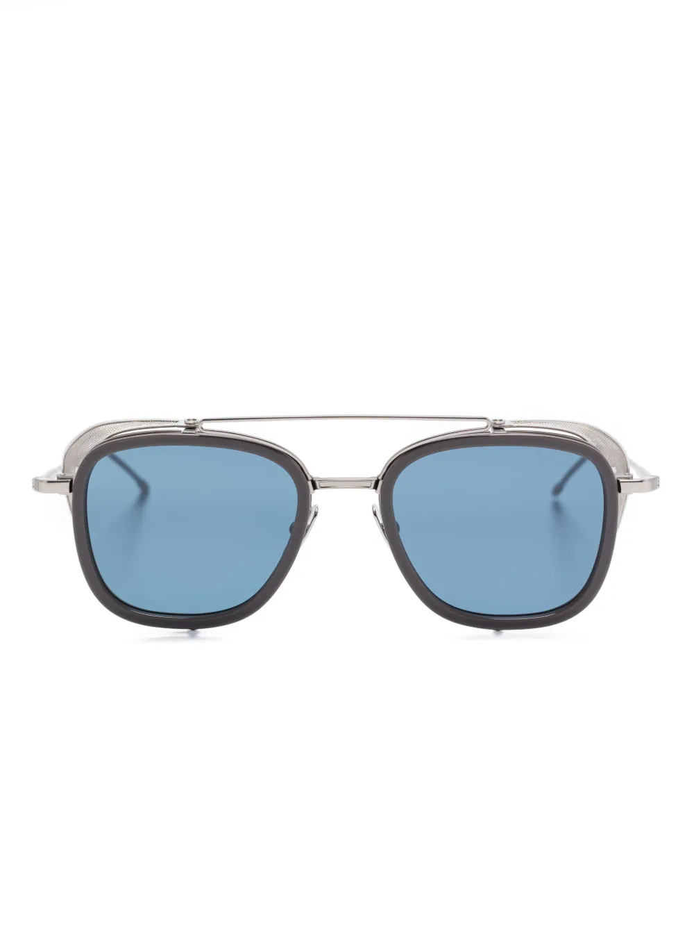 Thom Browne Eyewear side-shield sunglasses | Grey | Image 1