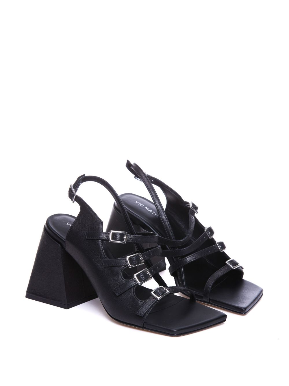 Vic Matie Leren sandalen - Zwart