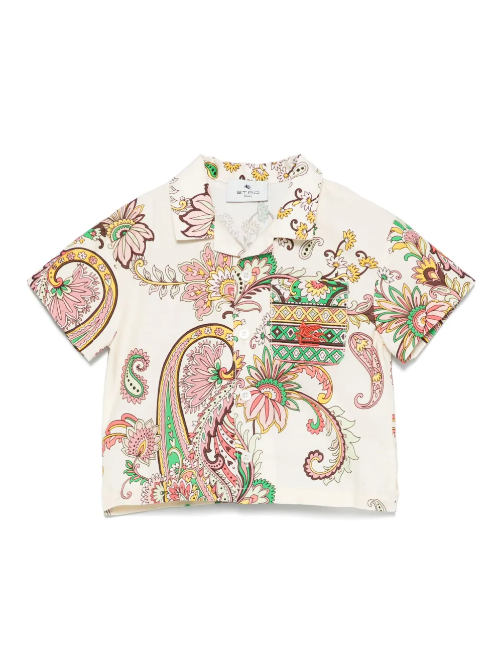 ETRO KIDS Shirt met paisley-print Beige