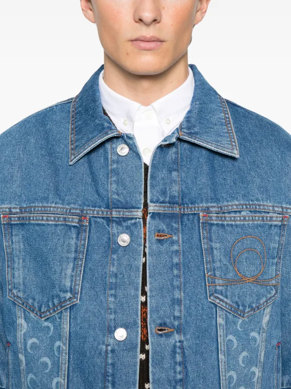 マリーンセル Moon Laser Denim Boxy Suit Jacket Marine Serre マリーン セル SS25 MOON LASER DENIM BOXY SUIT