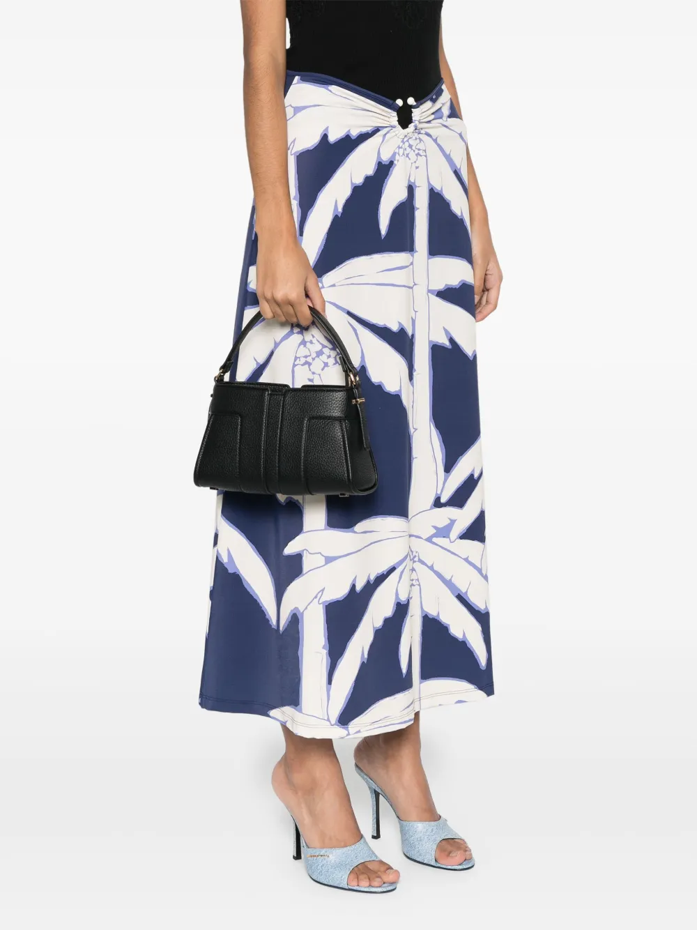 Elisabetta Franchi Shopper met monogram - Zwart
