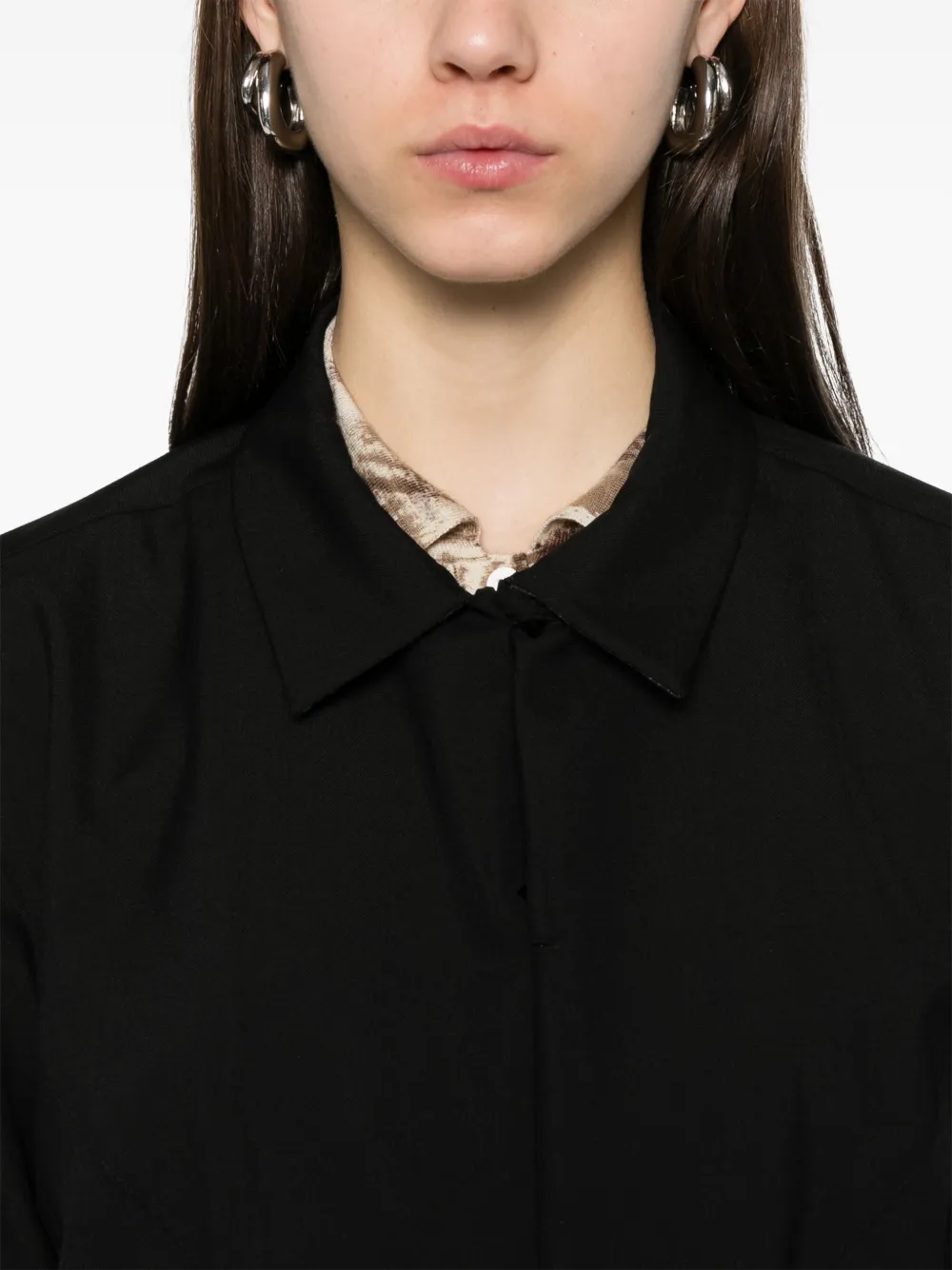 sacai blouse met korte mouwen Zwart
