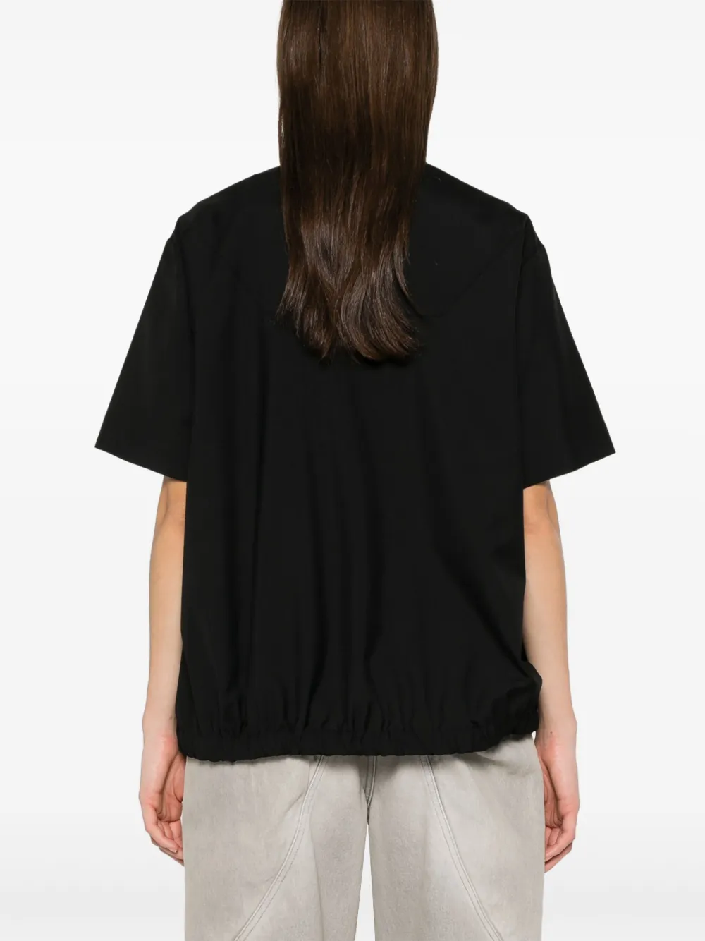 sacai blouse met korte mouwen Zwart