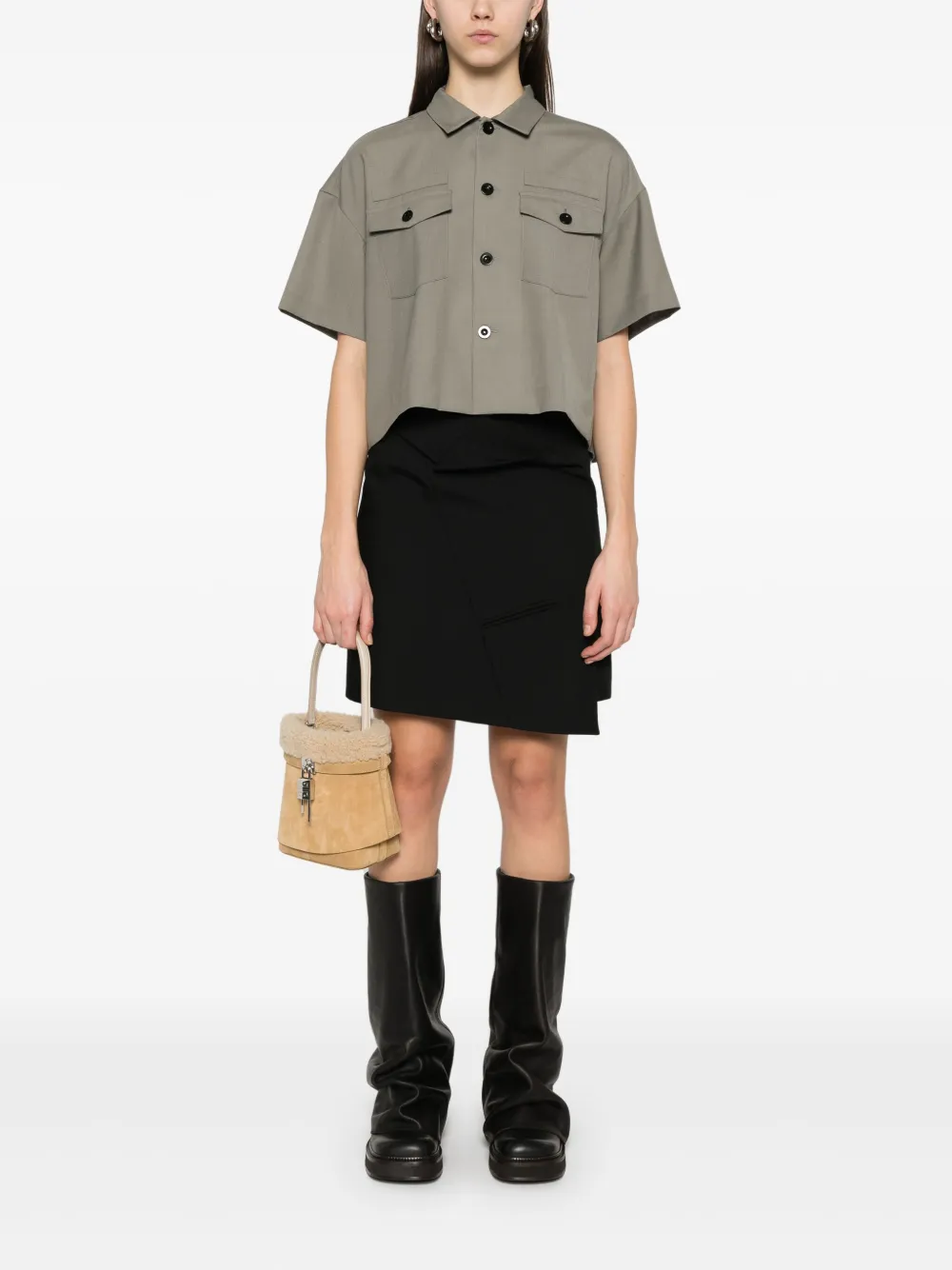 sacai Geplooide Blouse - Groen