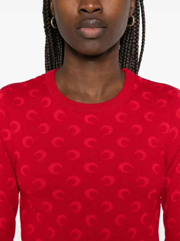 Marine Serre Moon Jacquard Knit Cropped Sweater | italist